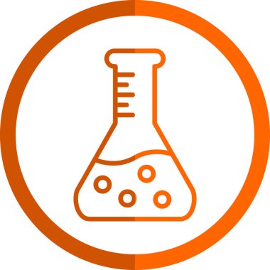 Bilim şişesi. Basit tasarım. Beaker vektör simgesi              