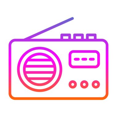 Radyo. Web simgesi basit illüstrasyon 