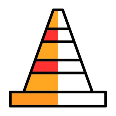 Trafik konisi simgesi, vektör illüstrasyonu basit tasarım