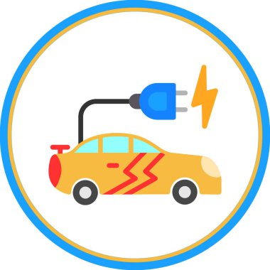 araba şarj simgesi, vektör illüstrasyonu