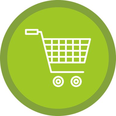 Alışveriş arabası simgesi, vektör illüstrasyonu 