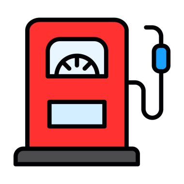 benzin istasyonu simgesi, vektör illüstrasyonu