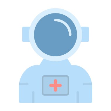 astronot simgesi vektör simgesi. Doğrusal biçim işareti