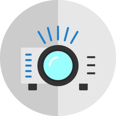 Projektör simgesi, vektör illüstrasyonu 