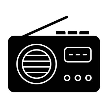 Radyo. Web simgesi basit illüstrasyon 