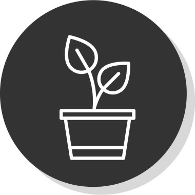 Saksı bitkisi. Web simgesi basit illüstrasyon 