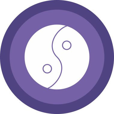 Basit düz yin yang vektör simgesi.
