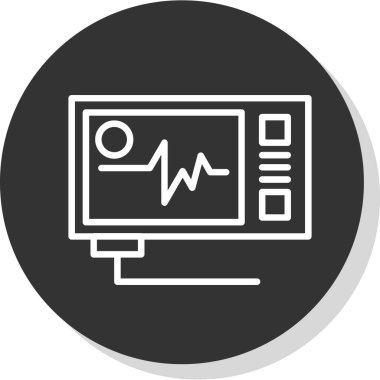 Ecg okuma vektör simgesi, illüstrasyon