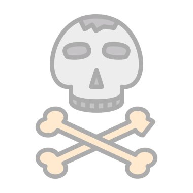 Kemikli kafatası. Web simgesi basit illüstrasyon 