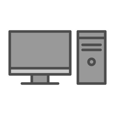 pc bilgisayar simgesinin vektör illüstrasyonu 