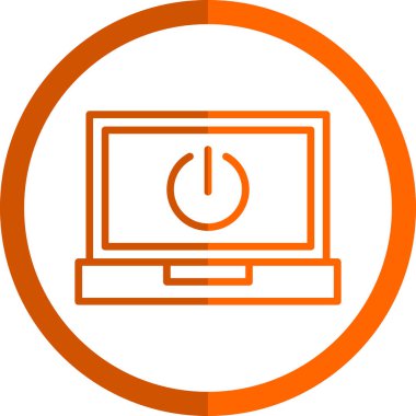 Dizüstü bilgisayar simgesinin vektör çizimi