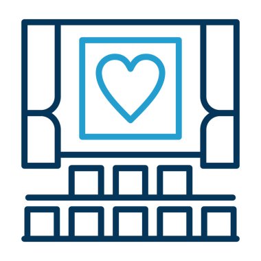 Kalp ikonu vektör illüstrasyonu