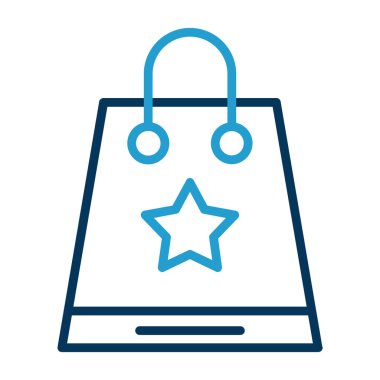 Alışveriş poşeti simgesi, vektör illüstrasyonu