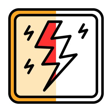 Bir yıldırımın karikatür simgesinin vektör çizimi