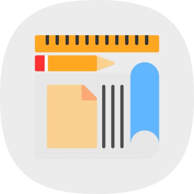 Kalem simgesi. Düz dizayn. vektör illüstrasyonu.