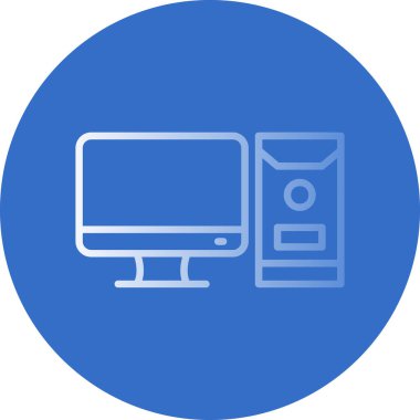 bilgisayar vektörü düz renk simgesi  