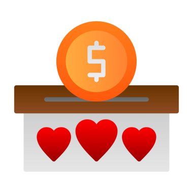 Bağış simgesi, vektör illüstrasyonu, yardım konsepti 