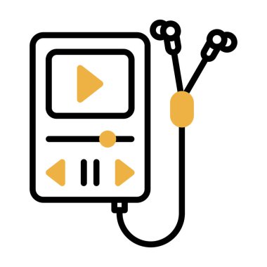 ses oynatıcı simge vektörü. ana hatlı ses oynatıcı izole sembol illüstrasyonu imzala