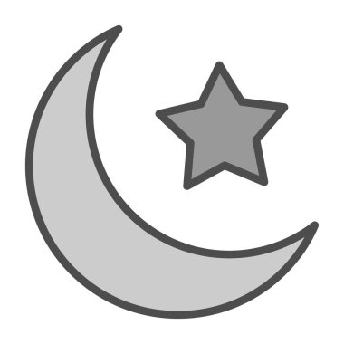 Ay simgesi, vektör illüstrasyonu basit tasarım