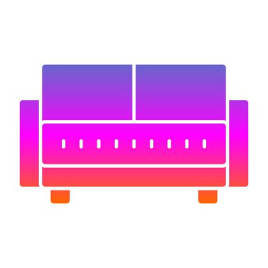 Yatak ikonu vektörü. İnce çizgi işareti. İzole edilmiş kontür sembolü gösterimi