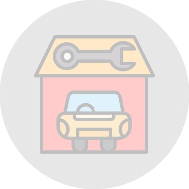 Garaj renkli vektör simgesi