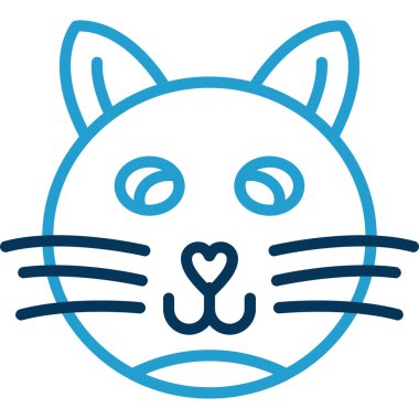 Kedi suratlı. Web simgesi basit illüstrasyon