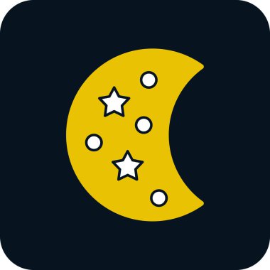 Ay simgesi, vektör illüstrasyonu basit tasarım