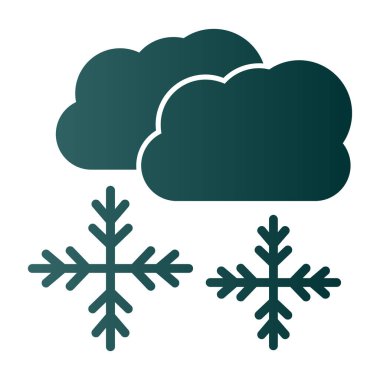 Kar bulutları hava durumu ikonu, vektör illüstrasyonu 