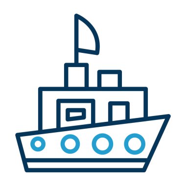 Gemi. Web simgesi basit illüstrasyon