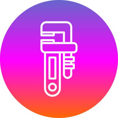 Basit Boru Anahtarı simgesi, vektör illüstrasyonu