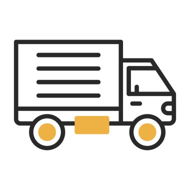 dağıtım kamyonu simgesi, vektör illüstrasyonu