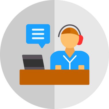 Destek. Web simgesi basit illüstrasyon