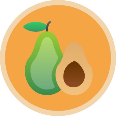 Basit Avokado simgesi, vektör illüstrasyonu