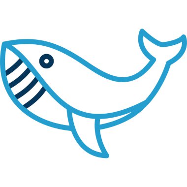 Balina hayvan ikonu. düz vektör illüstrasyonu