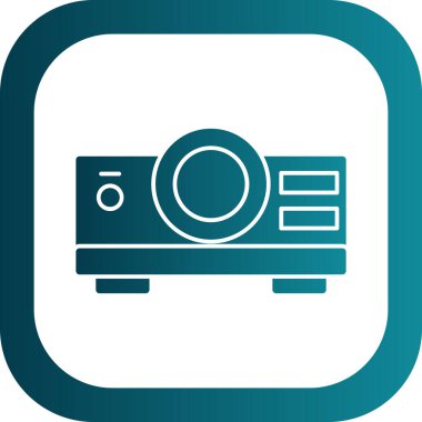 Projektör simgesi, vektör illüstrasyonu 