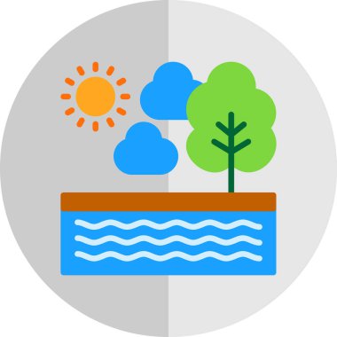 Peyzaj simgesi, vektör illüstrasyonu