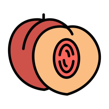 Nektarin. Web simgesi basit illüstrasyon