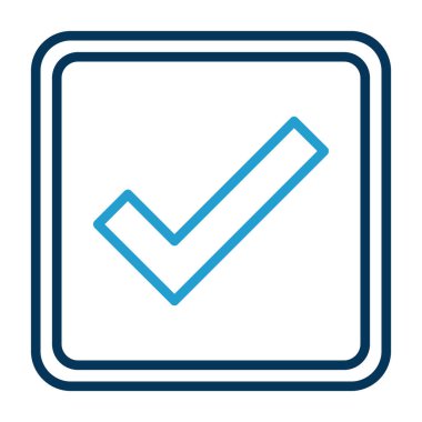 Basit düz kontrol simgesi vektör illüstrasyonu