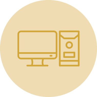 bilgisayar vektörü düz renk simgesi  