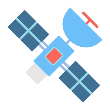 Beyaz arka plan üzerinde izole uydu simgesi