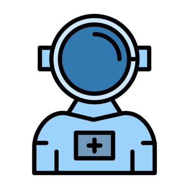 astronot simgesi vektör simgesi. Doğrusal biçim işareti