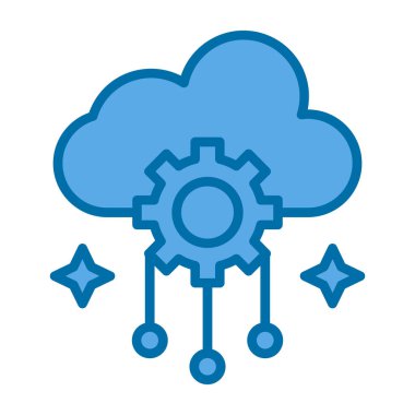 Basit Bulutlu hava simgesi, vektör illüstrasyonu