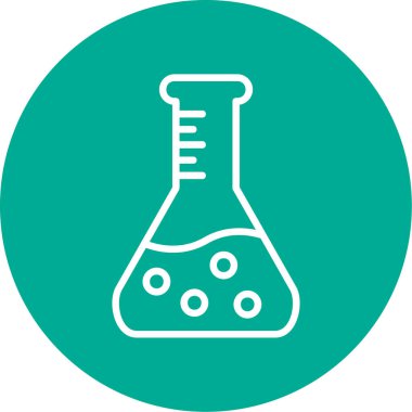 Bilim şişesi. Basit tasarım. Beaker vektör simgesi              