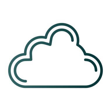 Basit Bulutlu hava simgesi, vektör illüstrasyonu