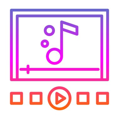 müzik çalar ikon vektör illüstrasyonu