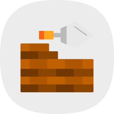 Basit tuğla duvar simgesi, vektör illüstrasyonu