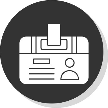 Kimlik kartı web simgesi, vektör illüstrasyonu 