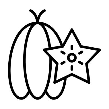 starfruit ikon vektör illüstrasyonu