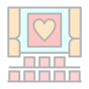 Kalpli vektör illüstrasyon dizaynlı bilgisayar masaüstü