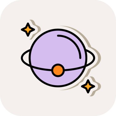 gezegen simgesi, vektör illüstrasyonu basit tasarım